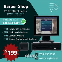 15 Touchscreen POS Cash Register Till System For Barber Shops