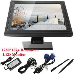 17 Inch Pro LCD Touch Screen Monitor with Multi-Position POS Stand, USB VGA VOD