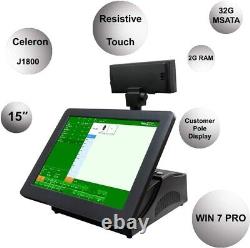 A2 All-in-one POS System, 15 Touch Screen Cash Register Machine for Restaurant