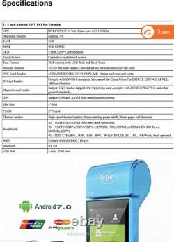 Android 5.1 POS Terminal Handheld Thermal Receipt Printer 5 Touch Screen