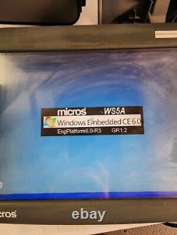 Micros Workstation 5A 400814-101 POS Touch Screen Terminal Stand OS Windows CE