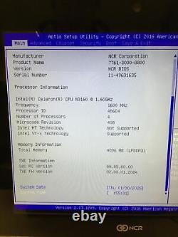 NCR 7761-3000-8800 Touchscreen POS Point of Sale System Celeron with Card Reader