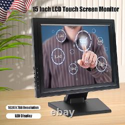 NEW 15 Inch Touch Screen POS LCD TouchScreen Monitor Retail Kiosk Restaurant Bar