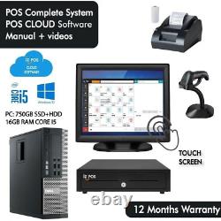 POS Touch screen system CPU i5 750gb 16gb + CRM Software point of sale BT