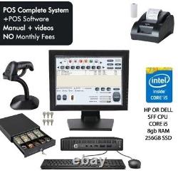 POS full System Touch + CPU, Cash Register Express point of sale, card reader