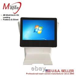 White 15 POS touch computer all in one with 10.1 second display