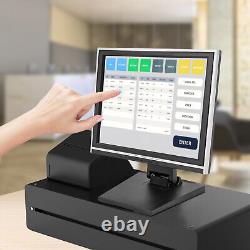 Écran LCD tactile de 15 pouces, caisse enregistreuse tactile avec support POS.