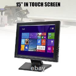 Écran tactile 15 pouces 1024x768 Moniteur USB/VGA/HDMI Écran POS Moniteur tactile