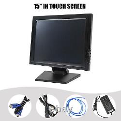 Écran tactile 15 pouces 1024x768 Moniteur USB/VGA/HDMI Écran POS Moniteur tactile