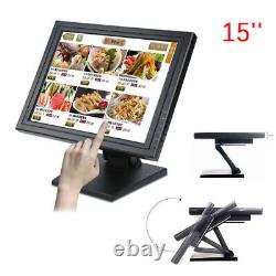 Écran tactile 15 pouces 1024x768 USB/VGA/HDMI Moniteur POS Écran tactile