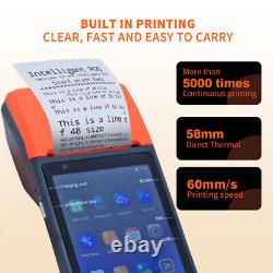 Machine POS tactile à écran tactile avec scanner de code-barres 2D Android et imprimante d'étiquettes de terminal 58MM