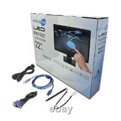 Moniteur Led LCD 22 Écran Tactile Large 1080p Écran Tactile Hdmi Vesa Case Pos Pc