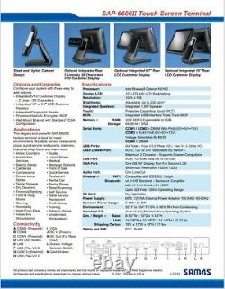 Nouveau terminal tactile Sam4s SAP-6600II (Android) MSR noir tout-en-un POS