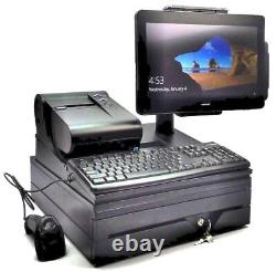 Système complet Toshiba POS Touch 6200-E1C avec tiroir-caisse imprimante et scanner.
