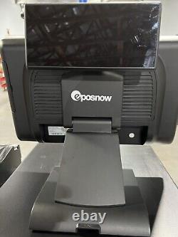 Terminal de point de vente Epos Now Eposnow avec écran tactile, écran client, tiroir-caisse et imprimante.